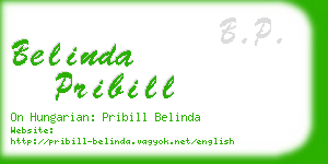 belinda pribill business card